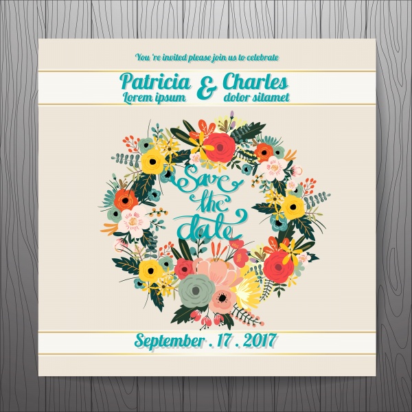 Wedding invitation card templates, flower blossom seamless pattern background ((eps - 2 (24 files)