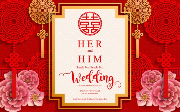 Luxury chinese wedding vector card ((eps (10 files)