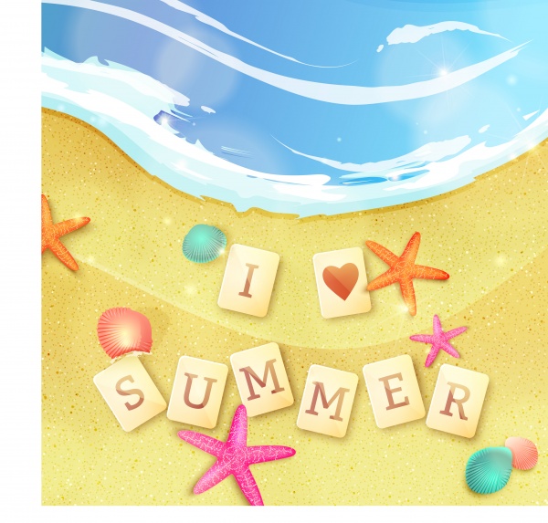 Summer holidays vector background, tropical beach, sea, fresh cocktails, sand 3 ((eps (12 files)