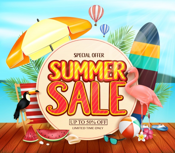 Summer vector design template, sale background 4 ((eps - 2 (10 files)
