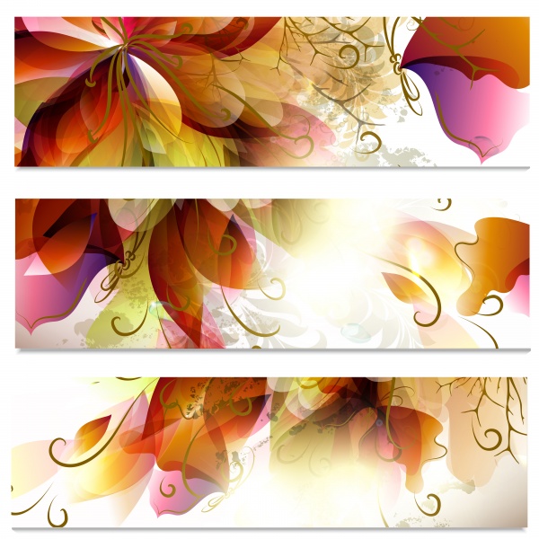 Banner flyer with flowers illustration ((ai (22 files)