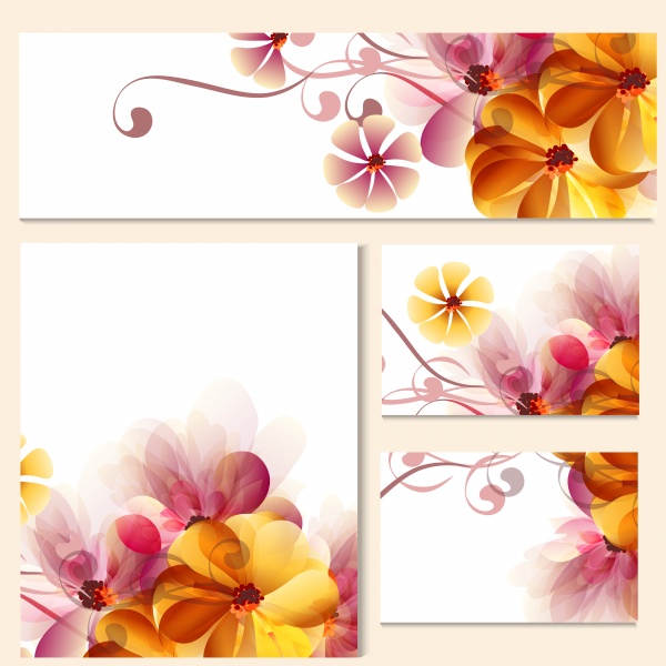 Banner flyer with flowers illustration ((ai - 2 (28 files)