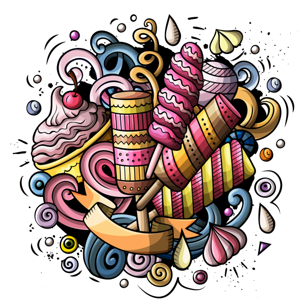 Ice-Cream Cartoon Doodle Big Pack ((png ((eps (181 files)