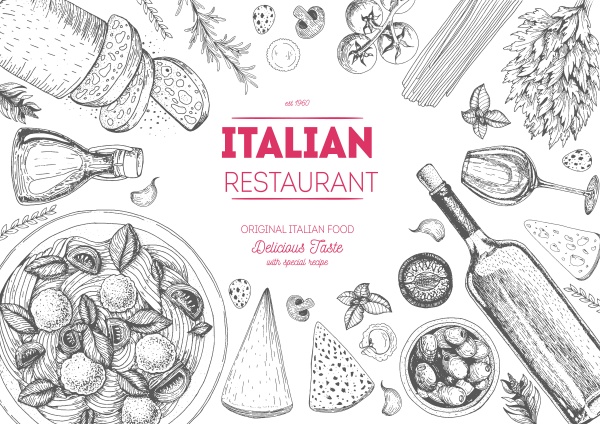 Italian food menu design ((eps (12 files)