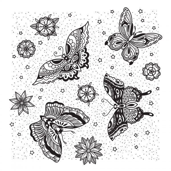Butterflies Old School Tattoo ((eps  - 2 (17 files)