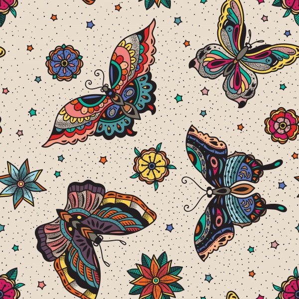 Butterflies Old School Tattoo ((eps (13 files)